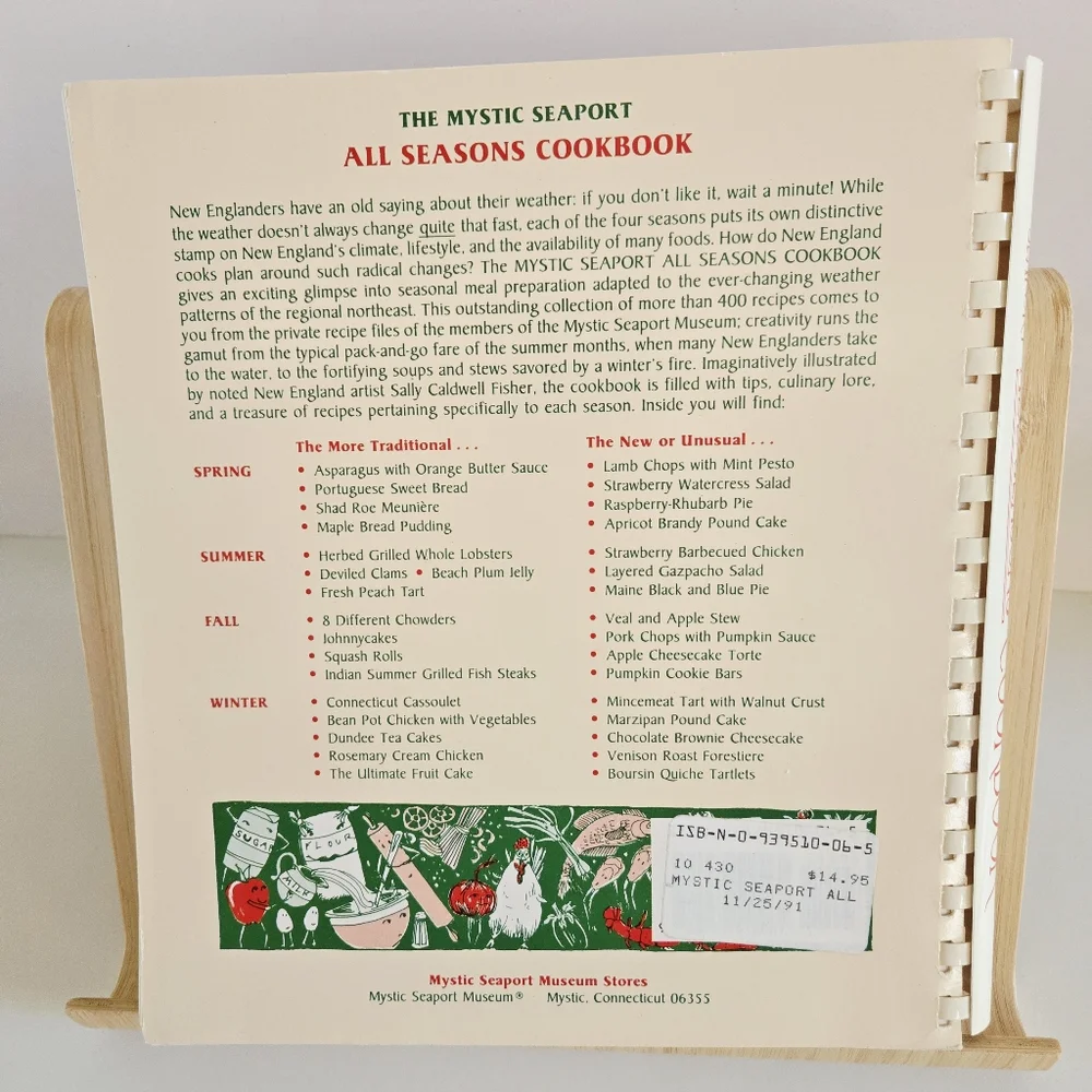 All Seasons Cookbook Connie Colom 1991 Mystic Seaport Museum -Good